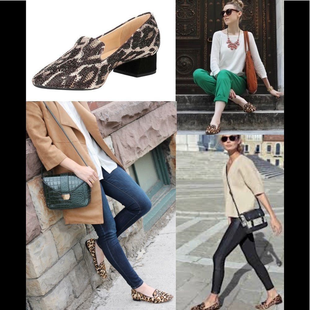 Alex Marie BRENLEE Rhinestone Animal Print Loafers